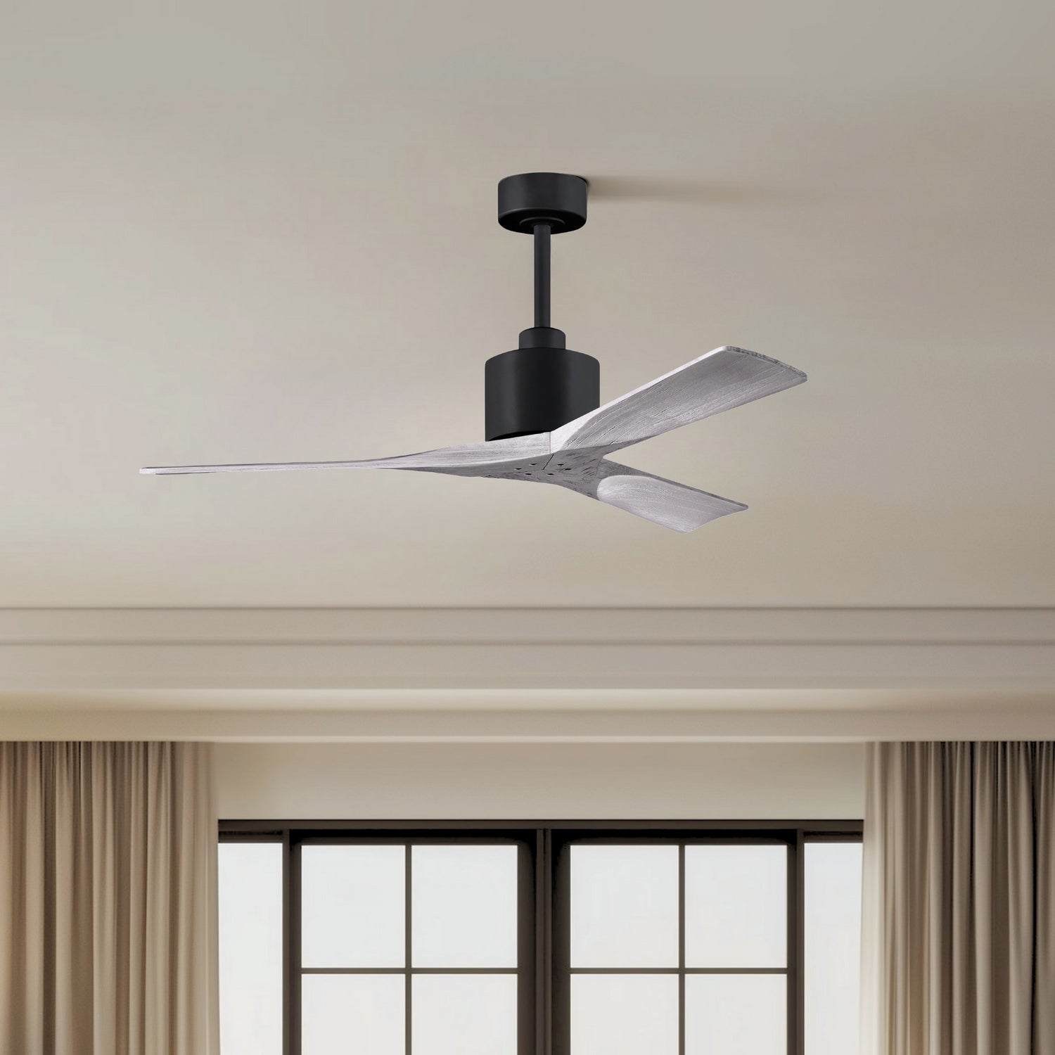Matthews Fan Company - NK-BK-BW-52 - 52"Ceiling Fan - Nan - Matte Black