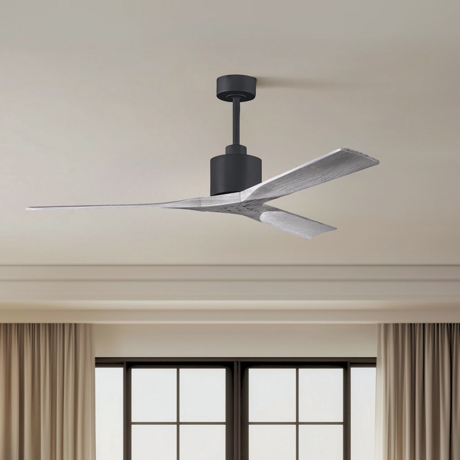 Matthews Fan Company - NK-BK-BW-60 - 60"Ceiling Fan - Nan - Matte Black