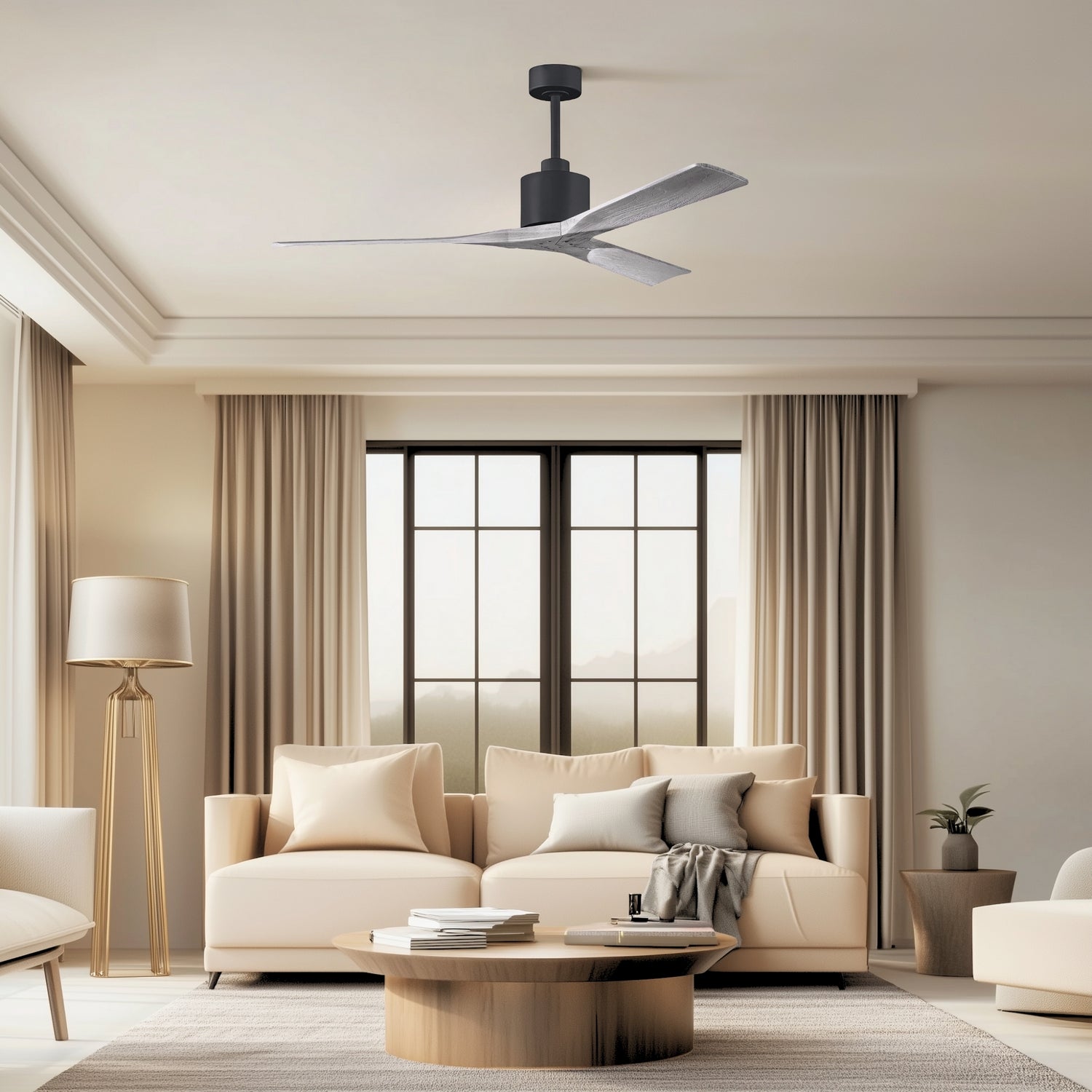 Matthews Fan Company - NK-BK-BW-60 - 60"Ceiling Fan - Nan - Matte Black