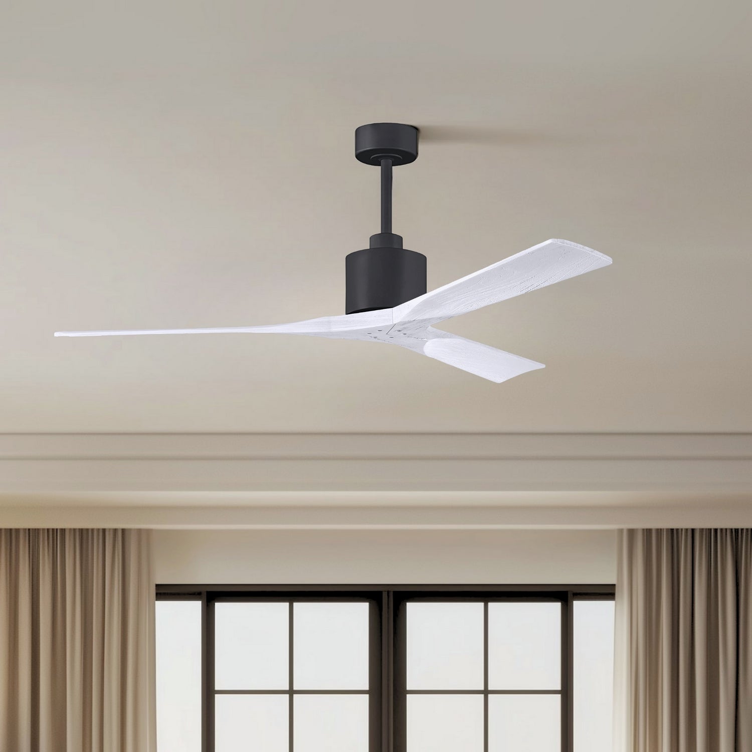 Matthews Fan Company - NK-BK-MWH-60 - 60"Ceiling Fan - Nan - Matte Black