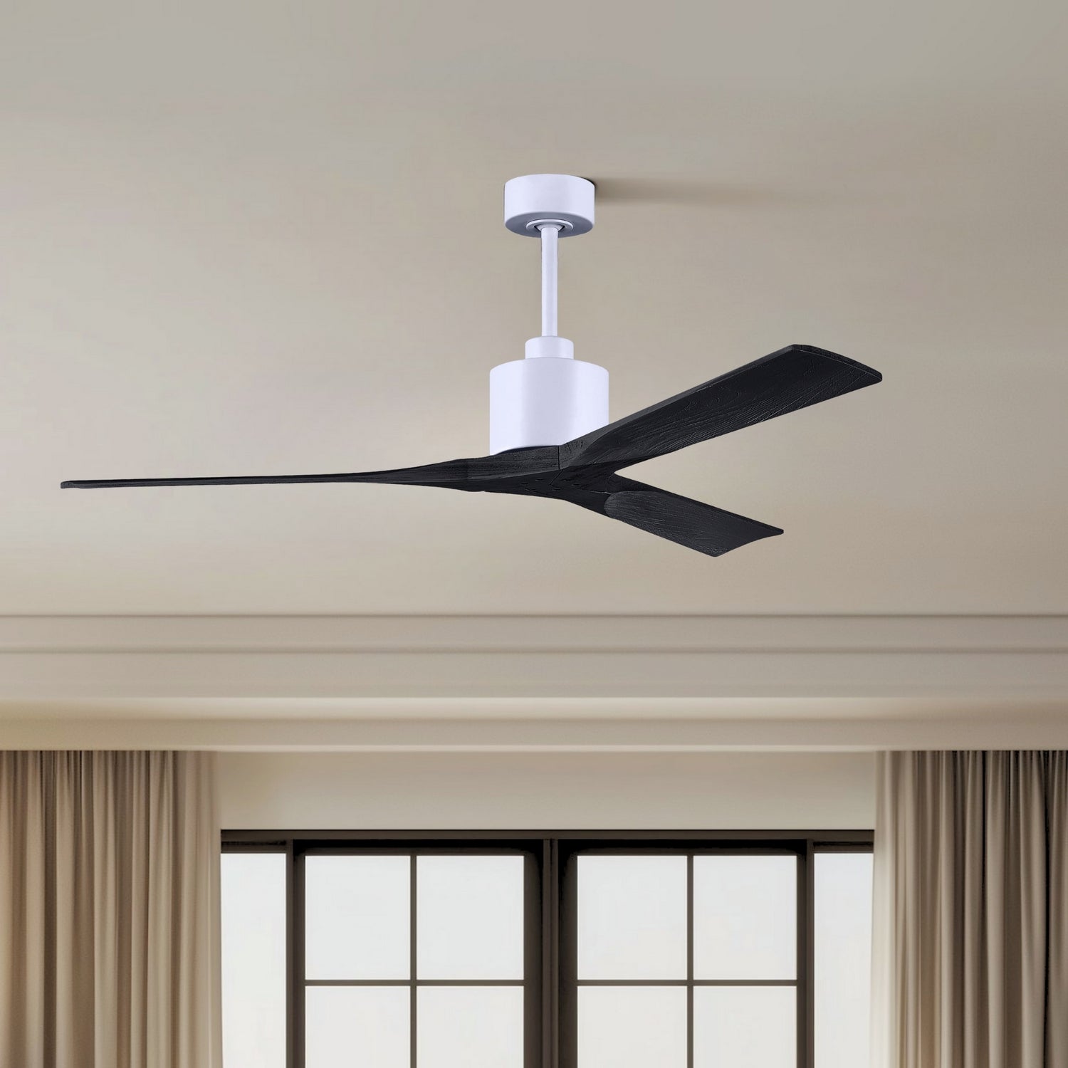 Matthews Fan Company - NK-MWH-BK-60 - 60"Ceiling Fan - Nan - Matte White