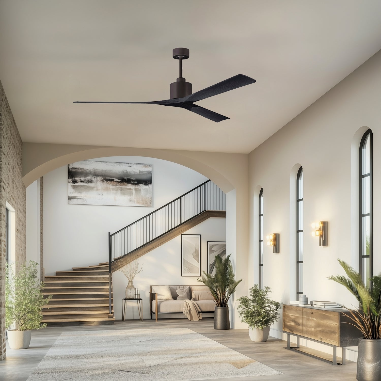Matthews Fan Company - NKXL-TB-BK-72 - 72"Ceiling Fan - Nan XL - Textured Bronze