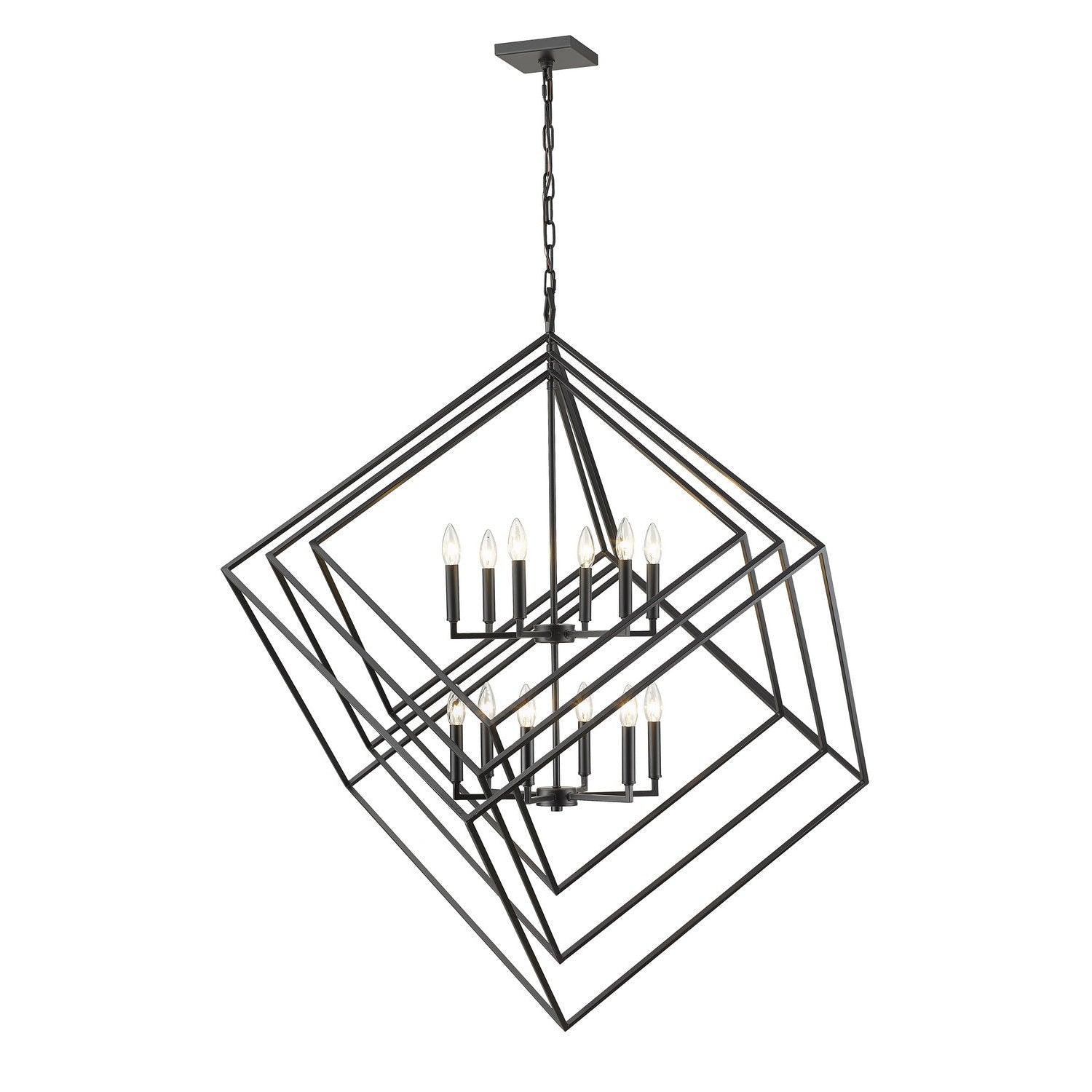 Z-Lite - 457-12MB - 12 Light Chandelier - Euclid - Matte Black