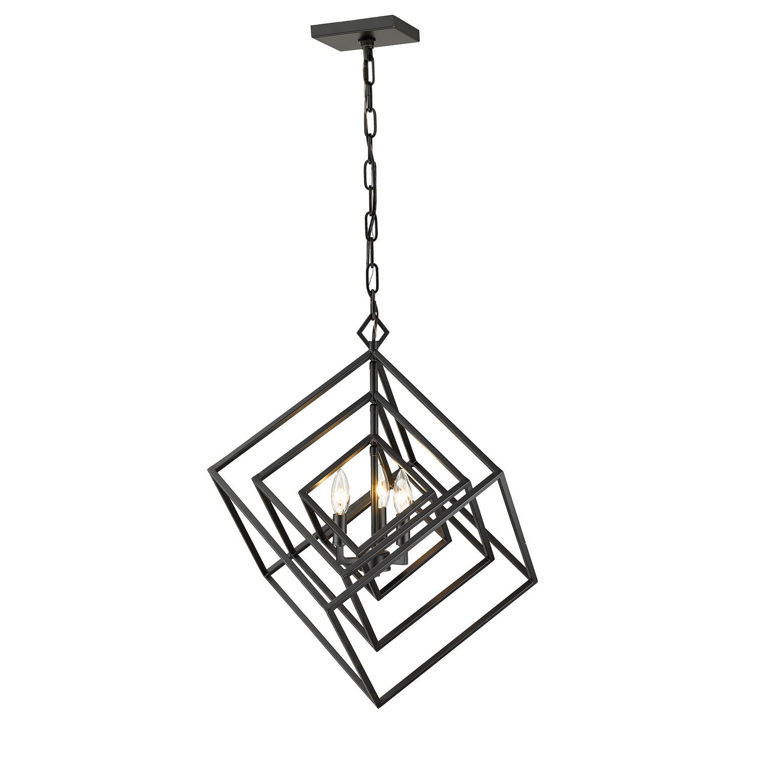 Z-Lite - 457-3MB - Three Light Chandelier - Euclid - Matte Black