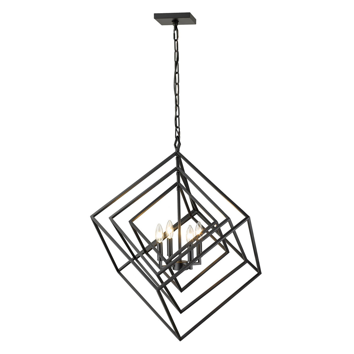 Z-Lite - 457-4MB - Four Light Chandelier - Euclid - Matte Black