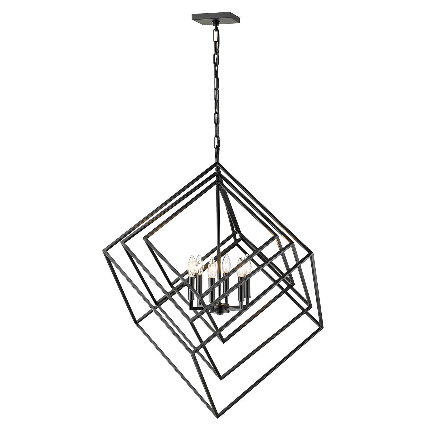 Z-Lite - 457-6MB - Six Light Chandelier - Euclid - Matte Black
