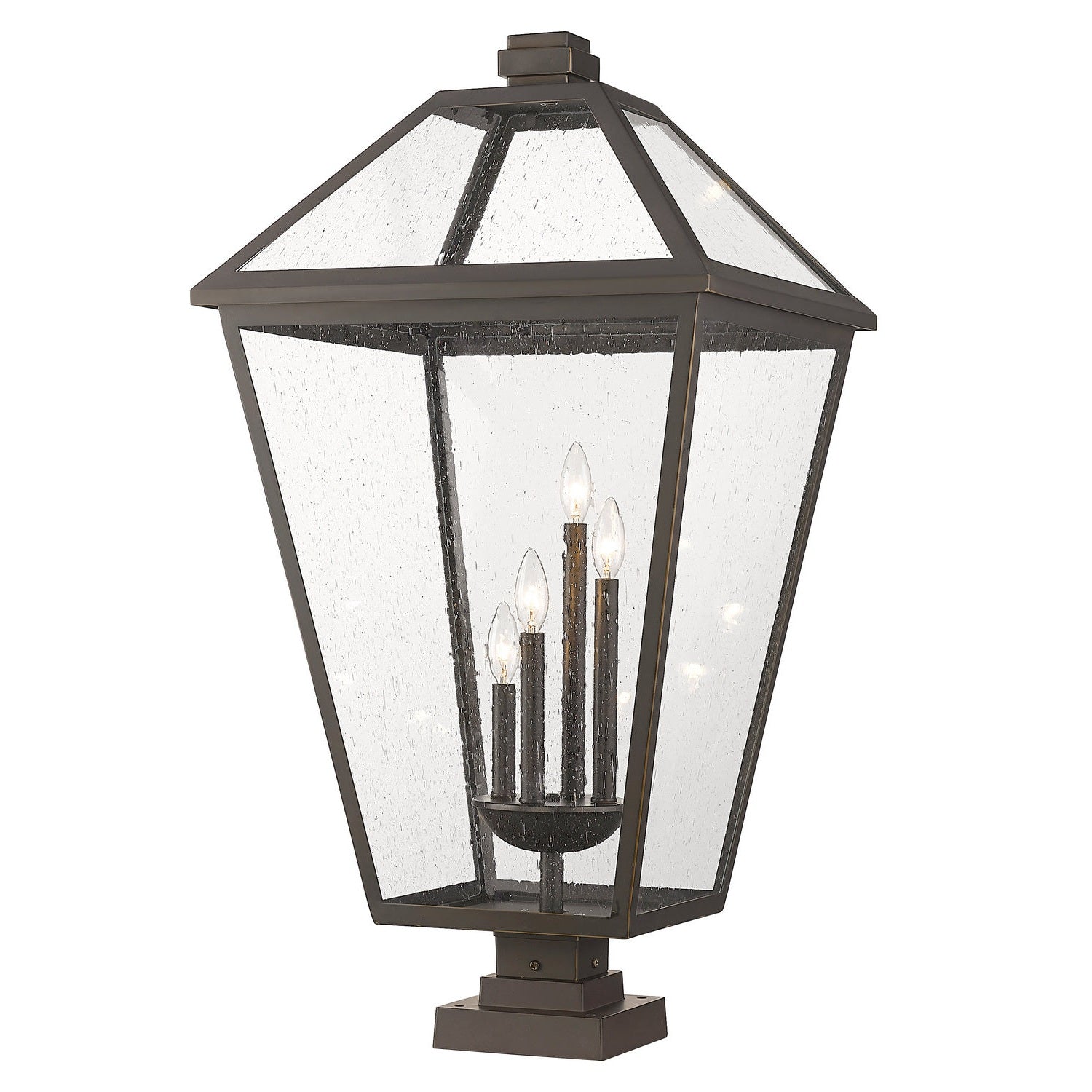 Z-Lite - 579PHXLXS-SQPM-ORB - Four Light Outdoor Pier Mounted Fixture - Talbot - Oil Rubbed Bronze
