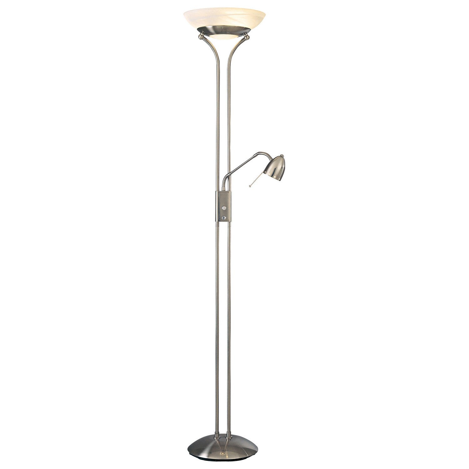 George Kovacs - P256-084 - LED Torchiere W/Reading Lamp - George'S Reading Room - Brushed Nickel