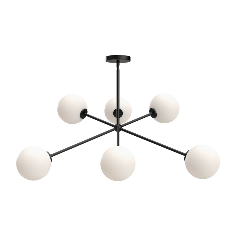 Alora - CH549640MBOP - Six Light Chandelier - Cassia - Matte Black/Opal Matte Glass