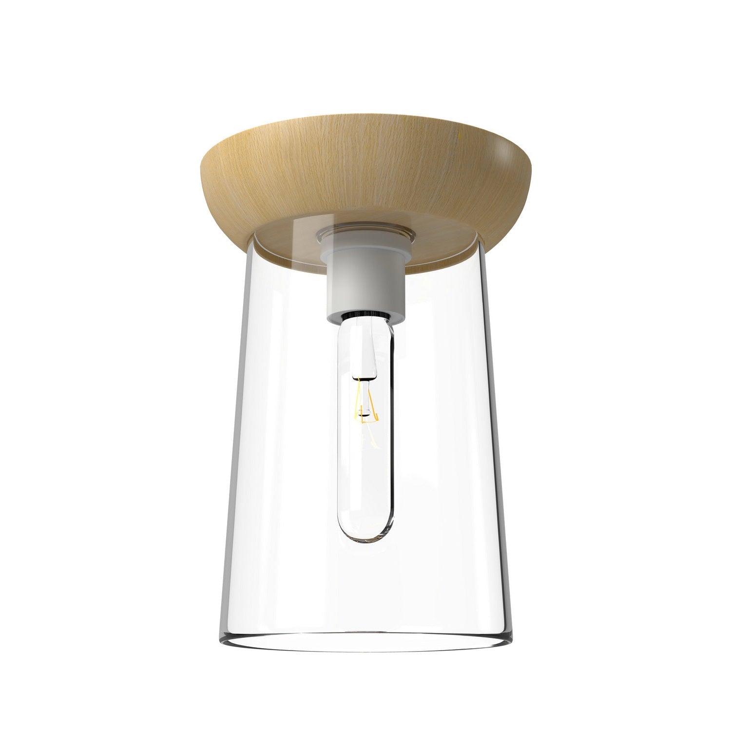 Alora - FM542007WHWK - One Light Flush Mount - Emil - White/White Oak