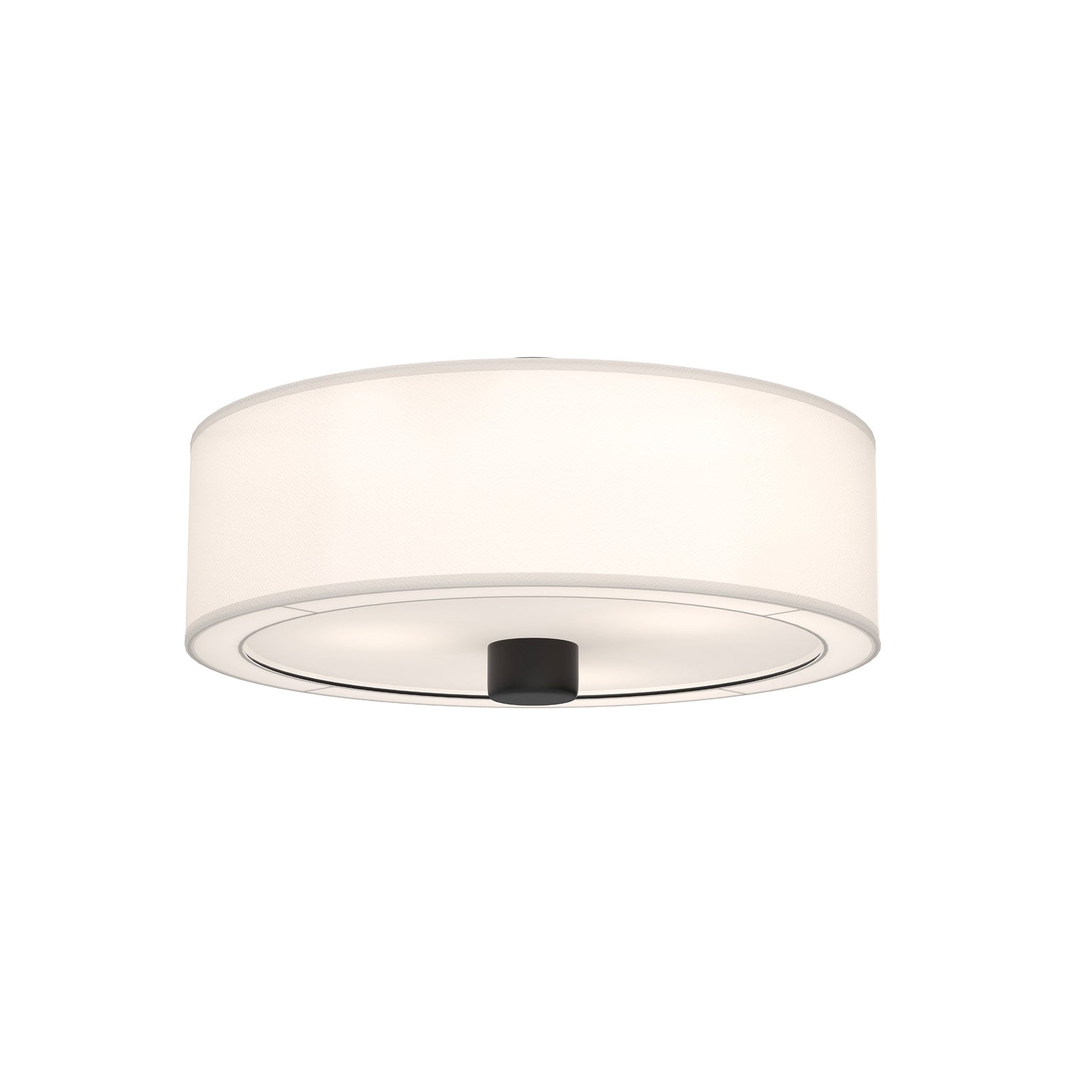 Alora - FM547924MBWL - Three Light Flush Mount - Theo - Matte Black/White Linen