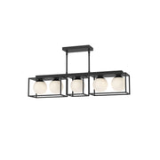 Alora - LP519535MBOP - Five Light Linear Pendant - Amelia - Matte Black/Opal Matte Glass