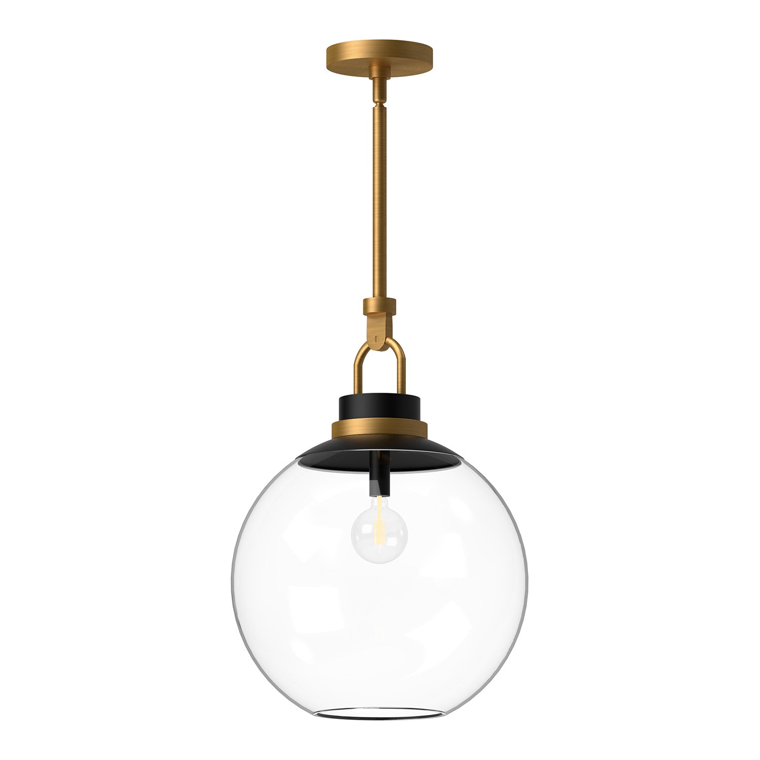 Alora - PD520516AGCL - One Light Pendant - Copperfield - Aged Gold/Clear Glass