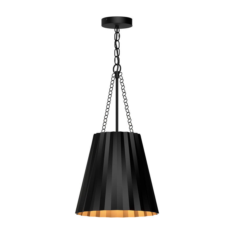 Alora - PD528012MB - One Light Pendant - Plisse - Matte Black