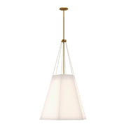 Alora - PD545622AGWL - Three Light Pendant - Manila - Aged Gold/White Linen