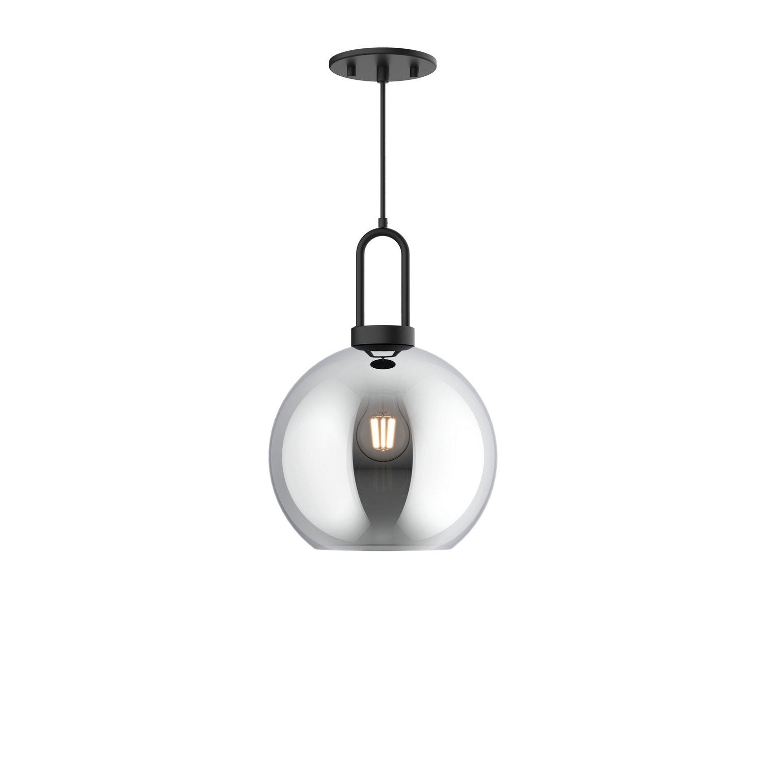 Alora - PD601710MBSM - One Light Pendant - Soji - Matte Black/Smoked Solid Glass
