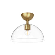 Alora - SF563012BGCL - One Light Semi-Flush Mount - Jude - Brushed Gold/Clear Glass
