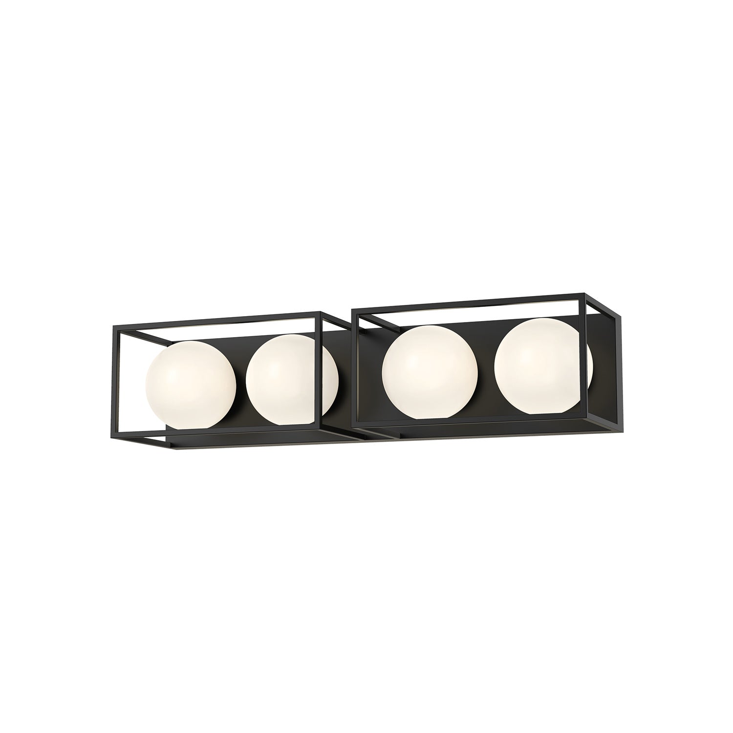 Alora - VL519427MBOP - Four Light Bathroom Fixtures - Amelia - Matte Black/Opal Matte Glass