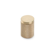 Schaub and Company - 1200-SSB - MODO 5/8" Round Euro Modern Diamond Knurled Button Cabinet Knob Drawer Knob in Signature Satin Brass