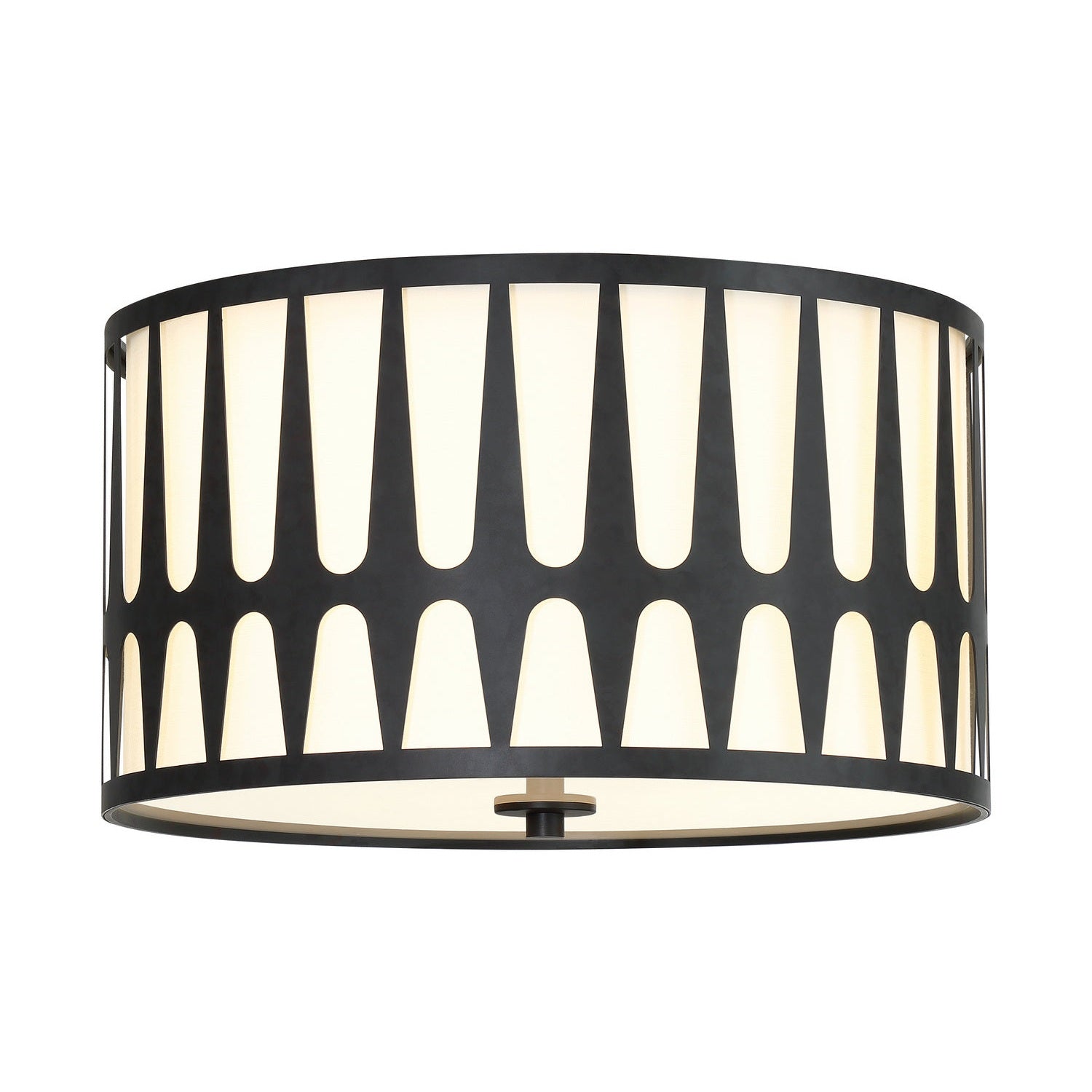 Crystorama - ROY-800-BK - Three Light Flush Mount - Royston - Black