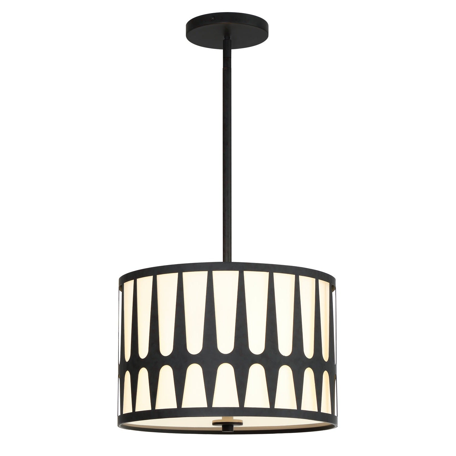 Crystorama - ROY-803-BK - Three Light Pendant - Royston - Black