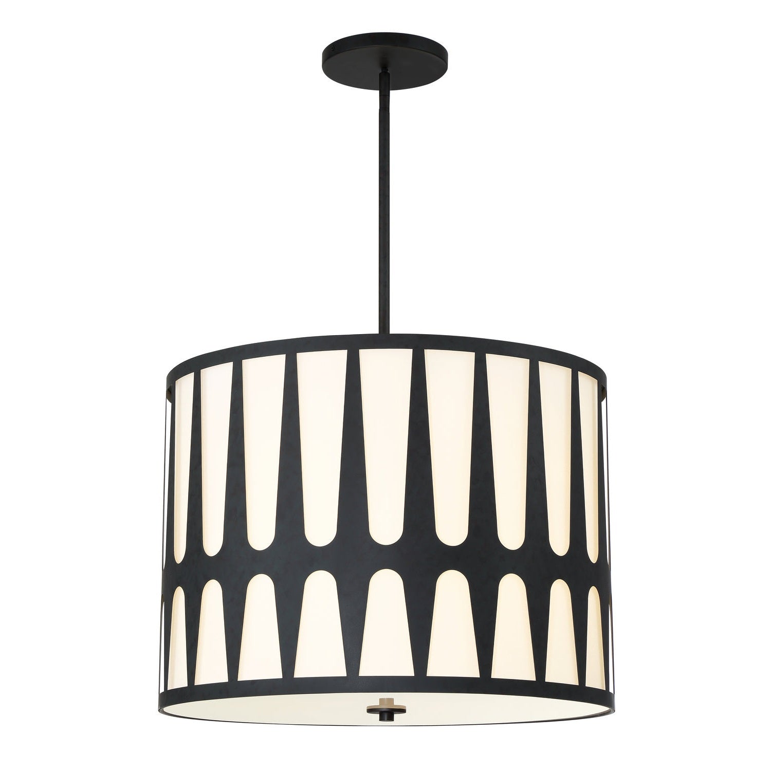 Crystorama - ROY-809-BK - Five Light Pendant - Royston - Black