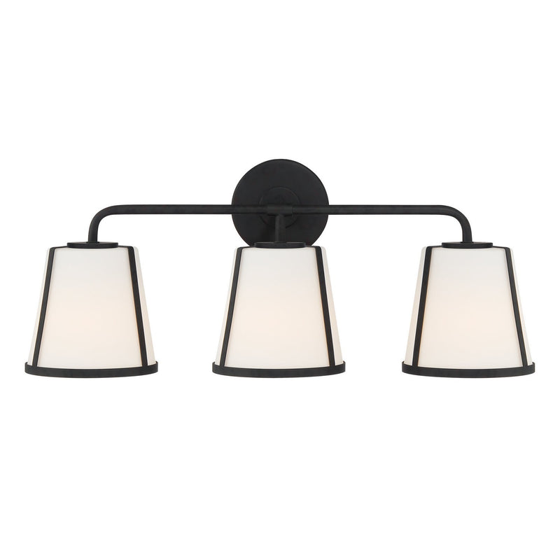 Crystorama - FUL-913-BK - Three Light Bath - Fulton - Black