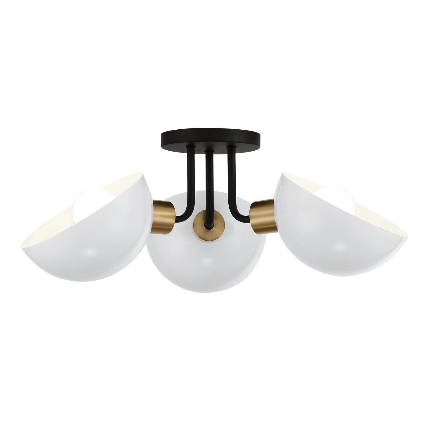 Crystorama - GIG-810-BK-AG - Three Light Semi Flush Mount - Gigi - Black + Aged Brass