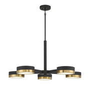 Savoy House - 1-1635-5-143 - LED Chandelier - Ashor - Matte Black with Warm Brass