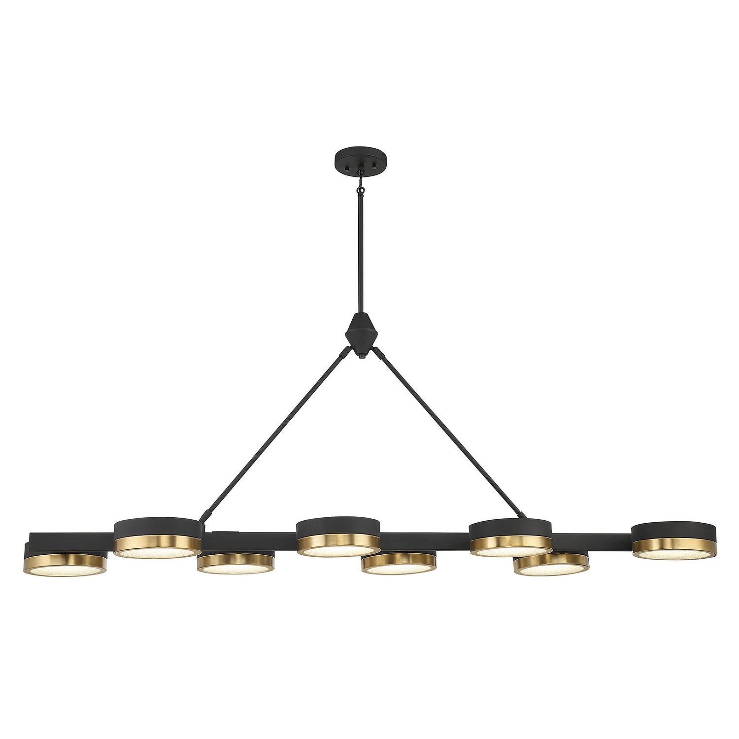 Savoy House - 1-1636-8-143 - LED Linear Chandelier - Ashor - Matte Black with Warm Brass