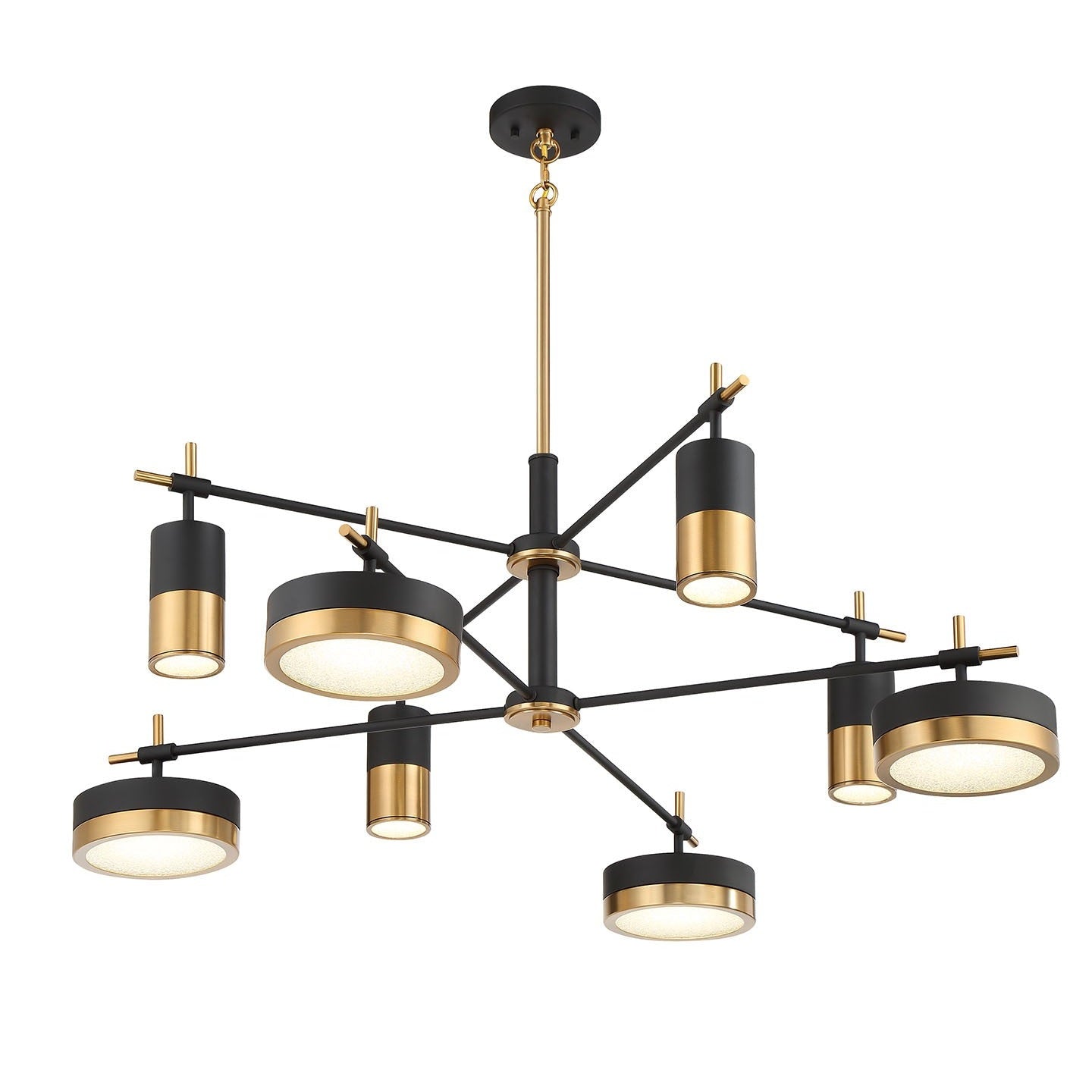 Savoy House - 1-1637-8-143 - LED Chandelier - Ashor - Matte Black with Warm Brass