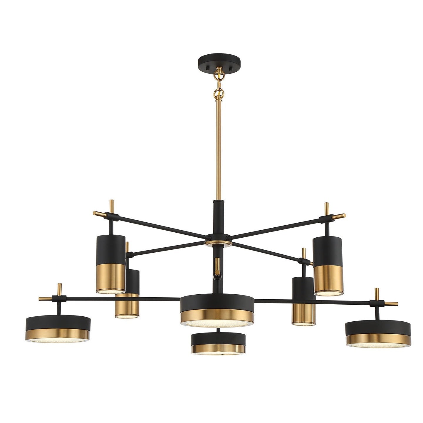 Savoy House - 1-1637-8-143 - LED Chandelier - Ashor - Matte Black with Warm Brass