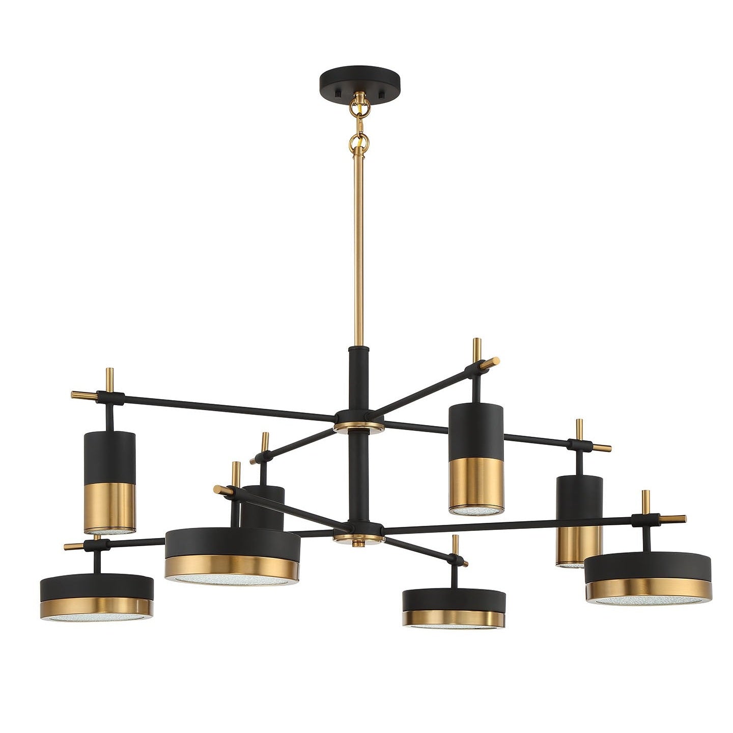 Savoy House - 1-1637-8-143 - LED Chandelier - Ashor - Matte Black with Warm Brass