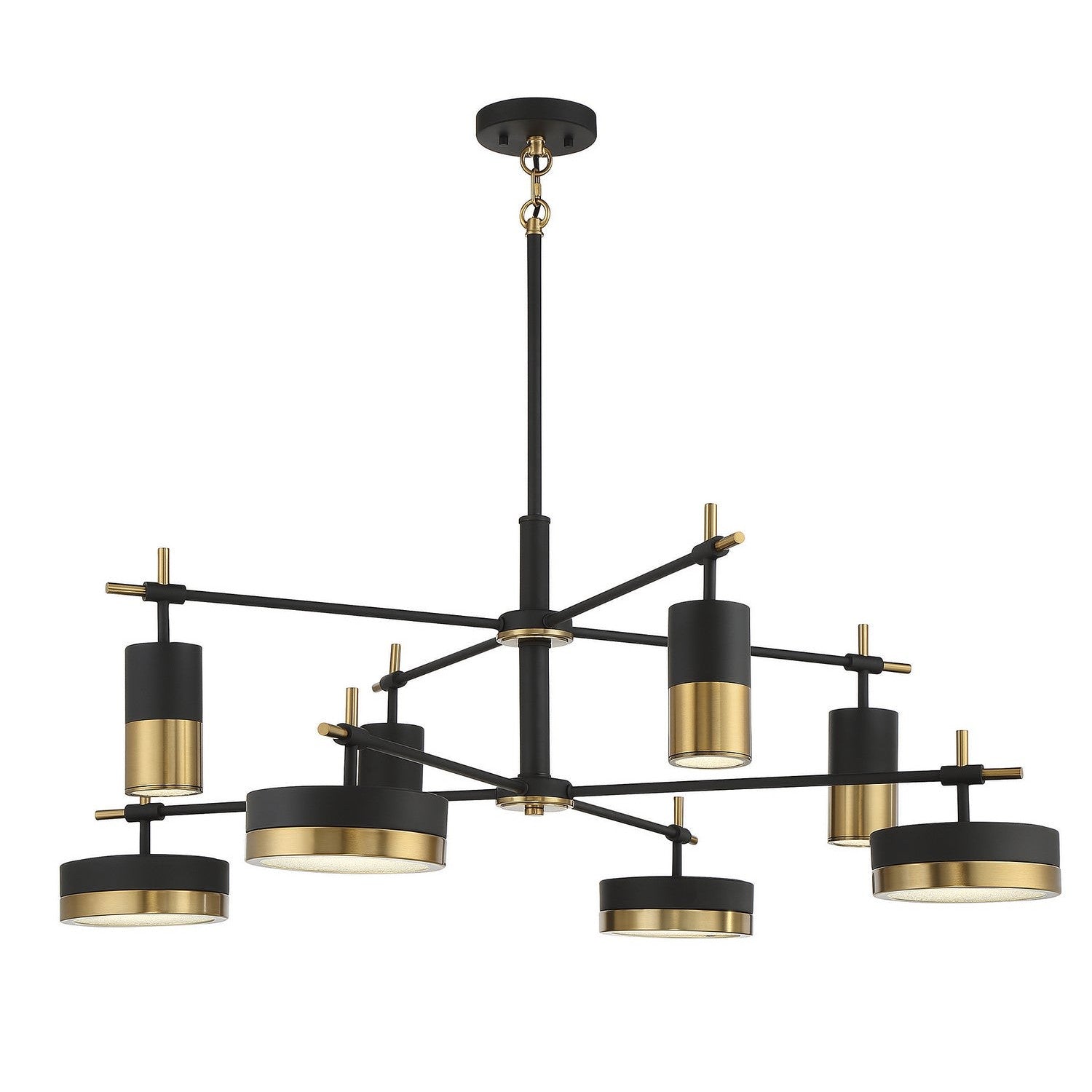 Savoy House - 1-1637-8-143 - LED Chandelier - Ashor - Matte Black with Warm Brass