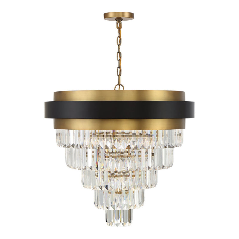 Savoy House - 1-1668-9-143 - Nine Light Chandelier - Marquise - Matte Black with Warm Brass