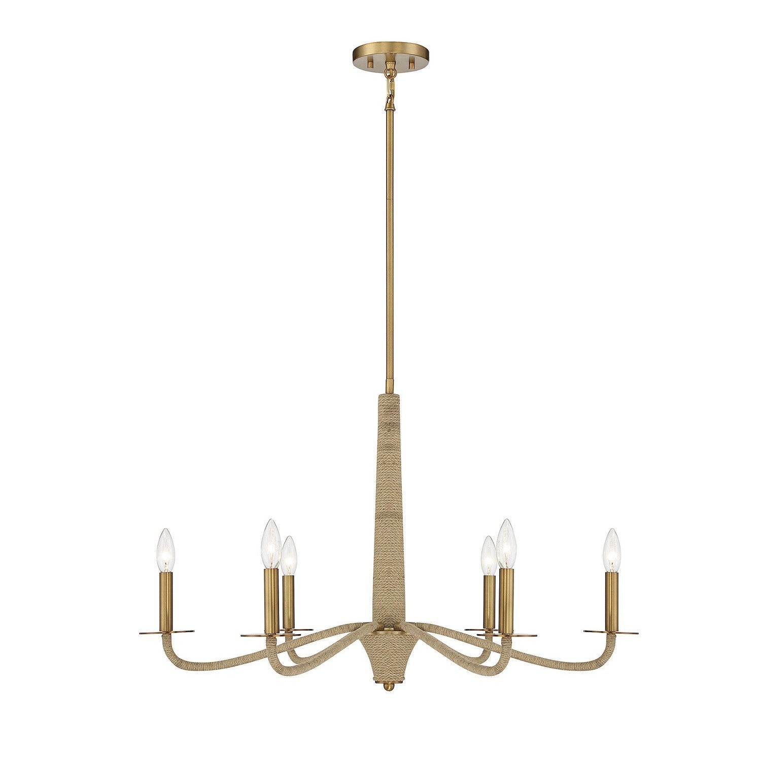 Savoy House - 1-1824-6-320 - Six Light Chandelier - Cannon - Warm Brass and Rope