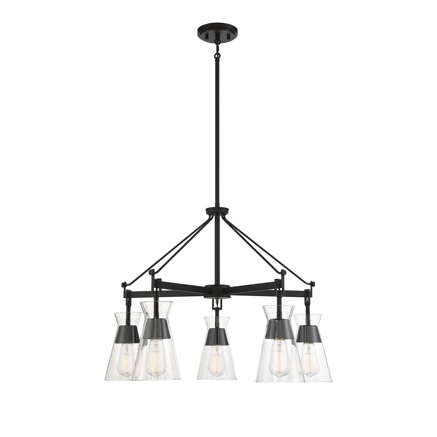 Savoy House - 1-1832-5-89 - Five Light Chandelier - Lakewood - Matte Black