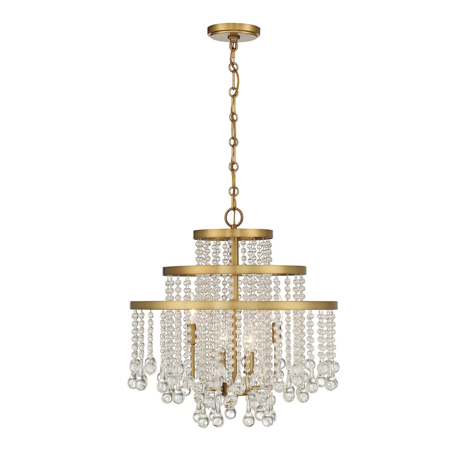Savoy House - 1-1866-4-322 - Four Light Chandelier - Luna - Warm Brass
