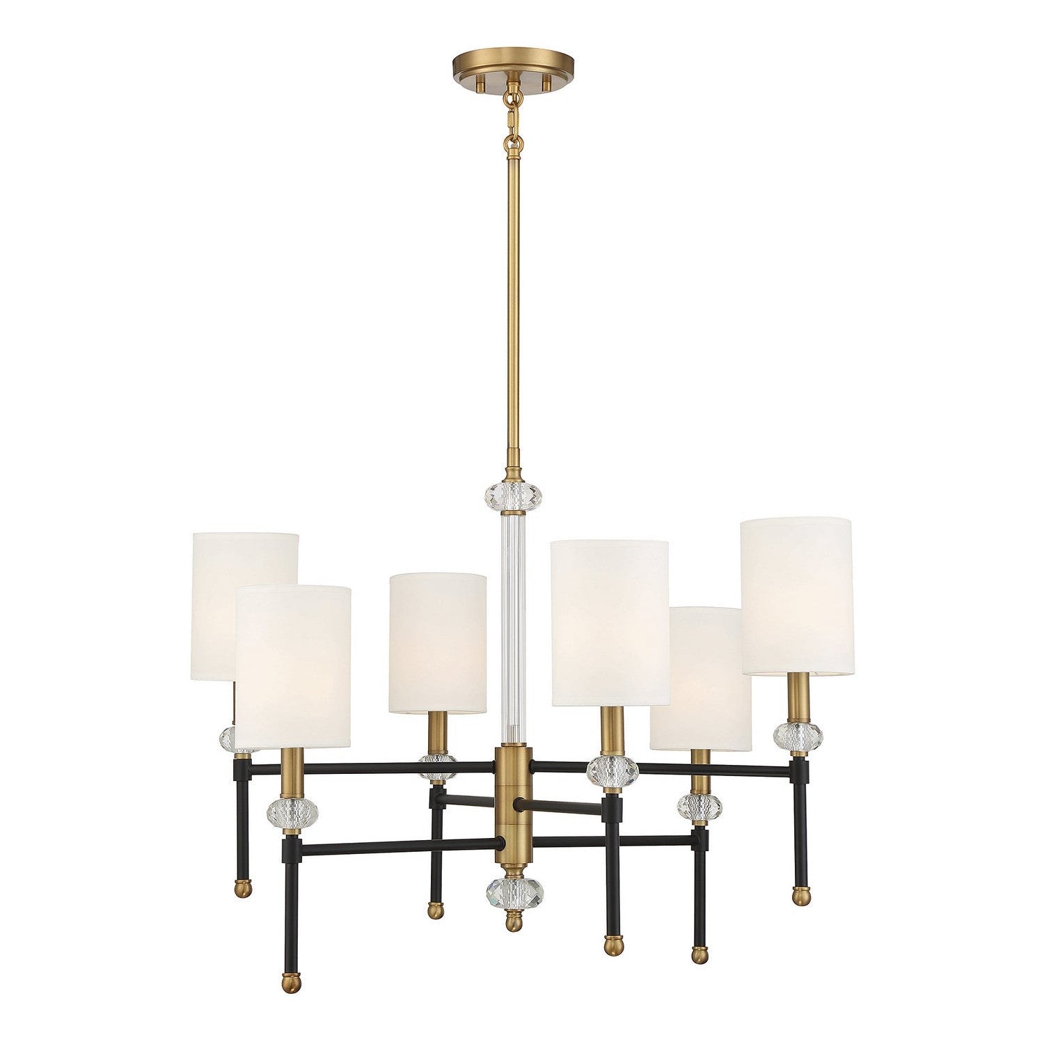 Savoy House - 1-1887-6-143 - Six Light Chandelier - Tivoli - Matte Black with Warm Brass