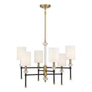 Savoy House - 1-1887-6-143 - Six Light Chandelier - Tivoli - Matte Black with Warm Brass
