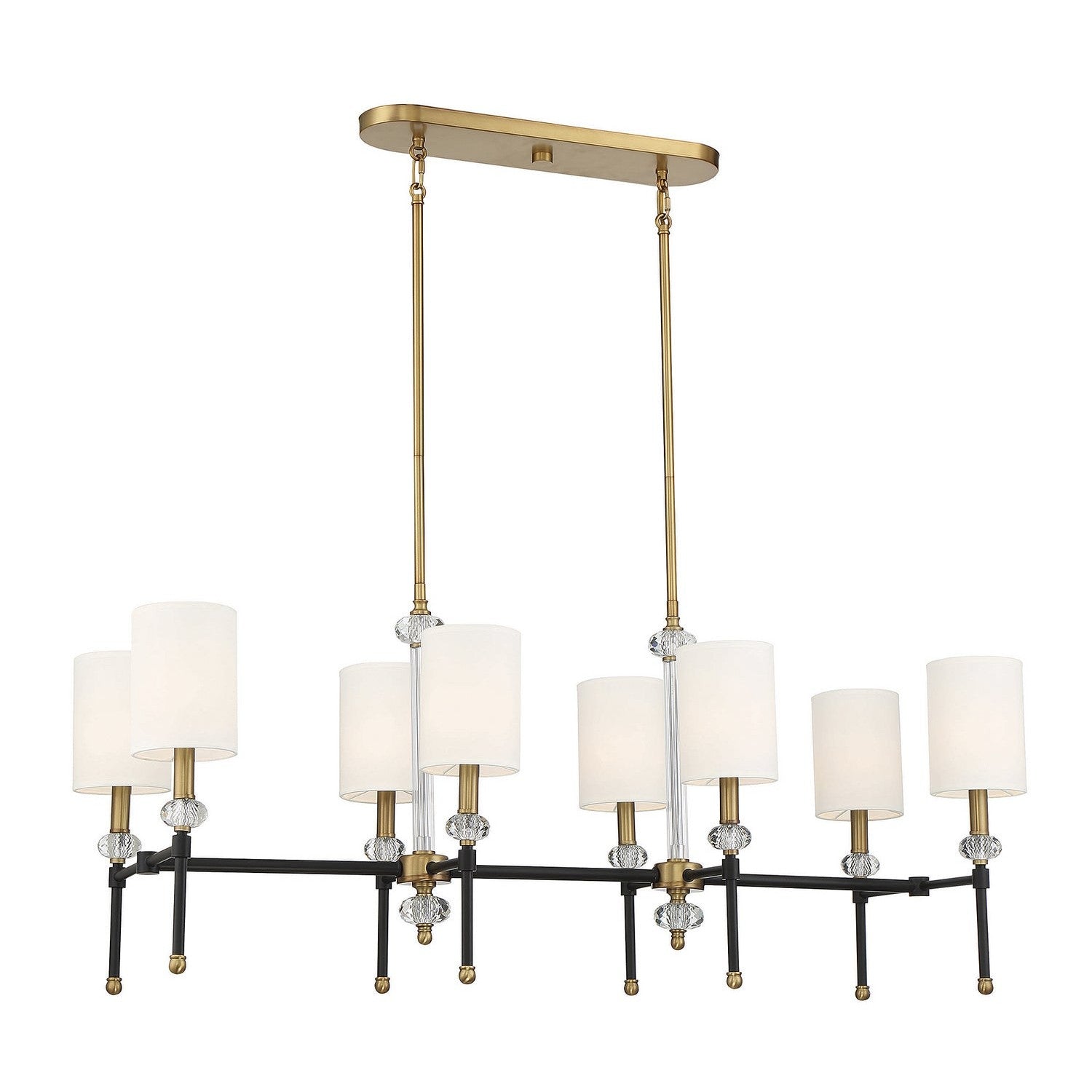 Savoy House - 1-1889-8-143 - Eight Light Linear Chandelier - Tivoli - Matte Black with Warm Brass