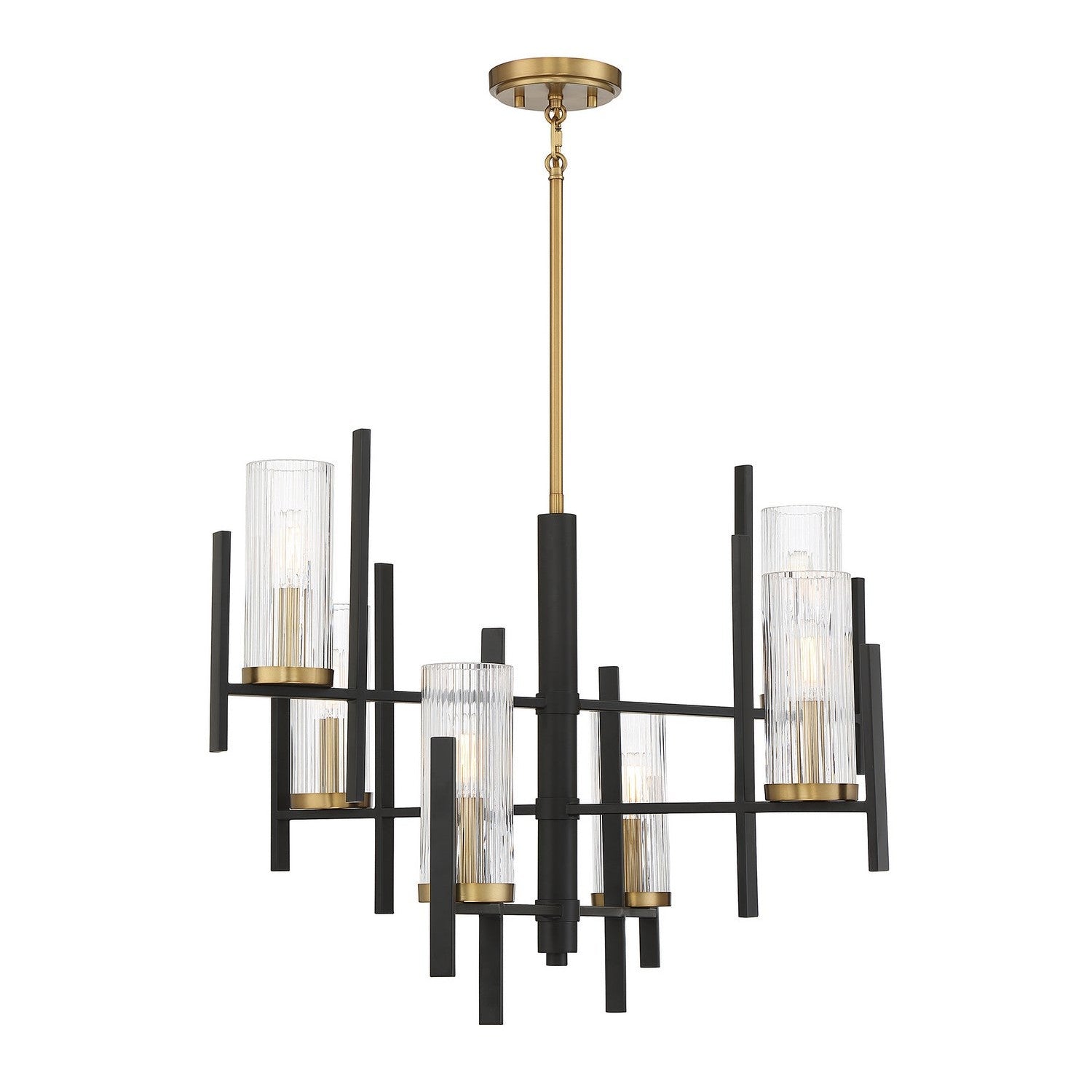 Savoy House - 1-1906-6-143 - Six Light Chandelier - Midland - Matte Black with Warm Brass