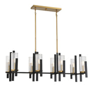 Savoy House - 1-1907-8-143 - Eight Light Linear Chandelier - Midland - Matte Black with Warm Brass