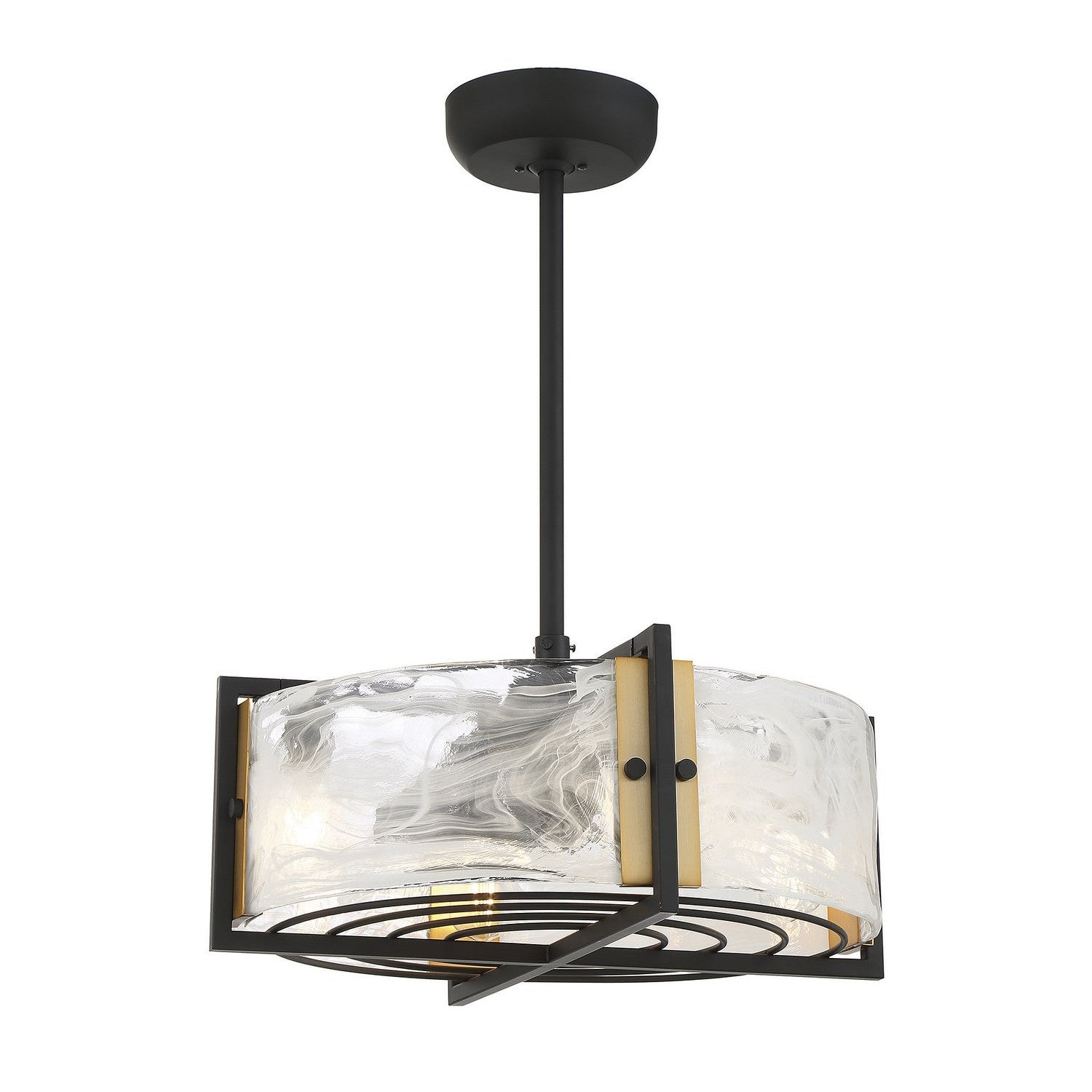 Savoy House - 24-FD-1698-143 - Four Light Fan D'lier - Hayward - Matte Black with Warm Brass