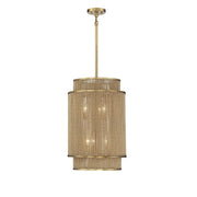Savoy House - 3-1773-6-320 - Six Light Pendant - Ashburn - Warm Brass and Rope