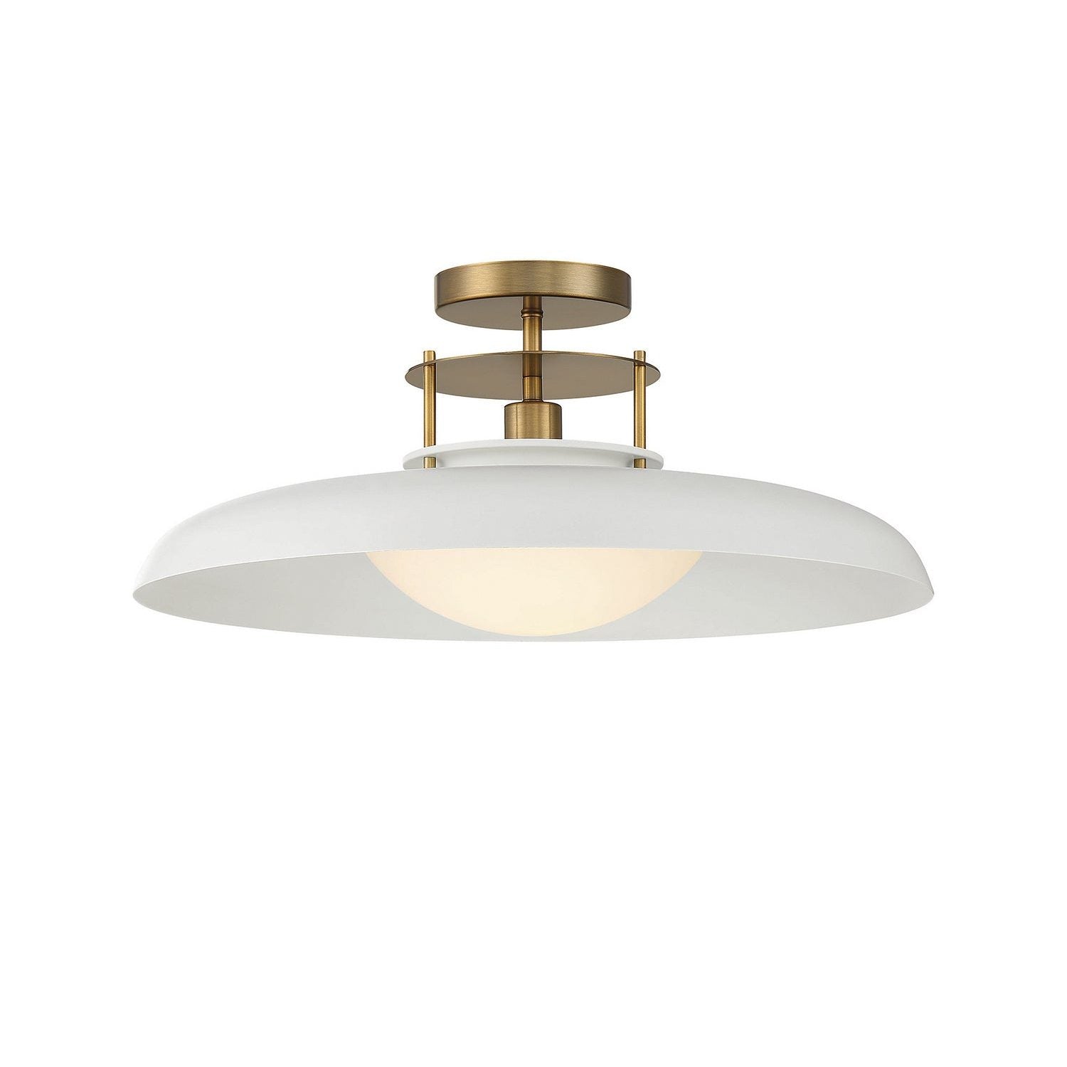 Savoy House - 6-1685-1-142 - One Light Semi-Flush Mount - Gavin - White with Warm Brass