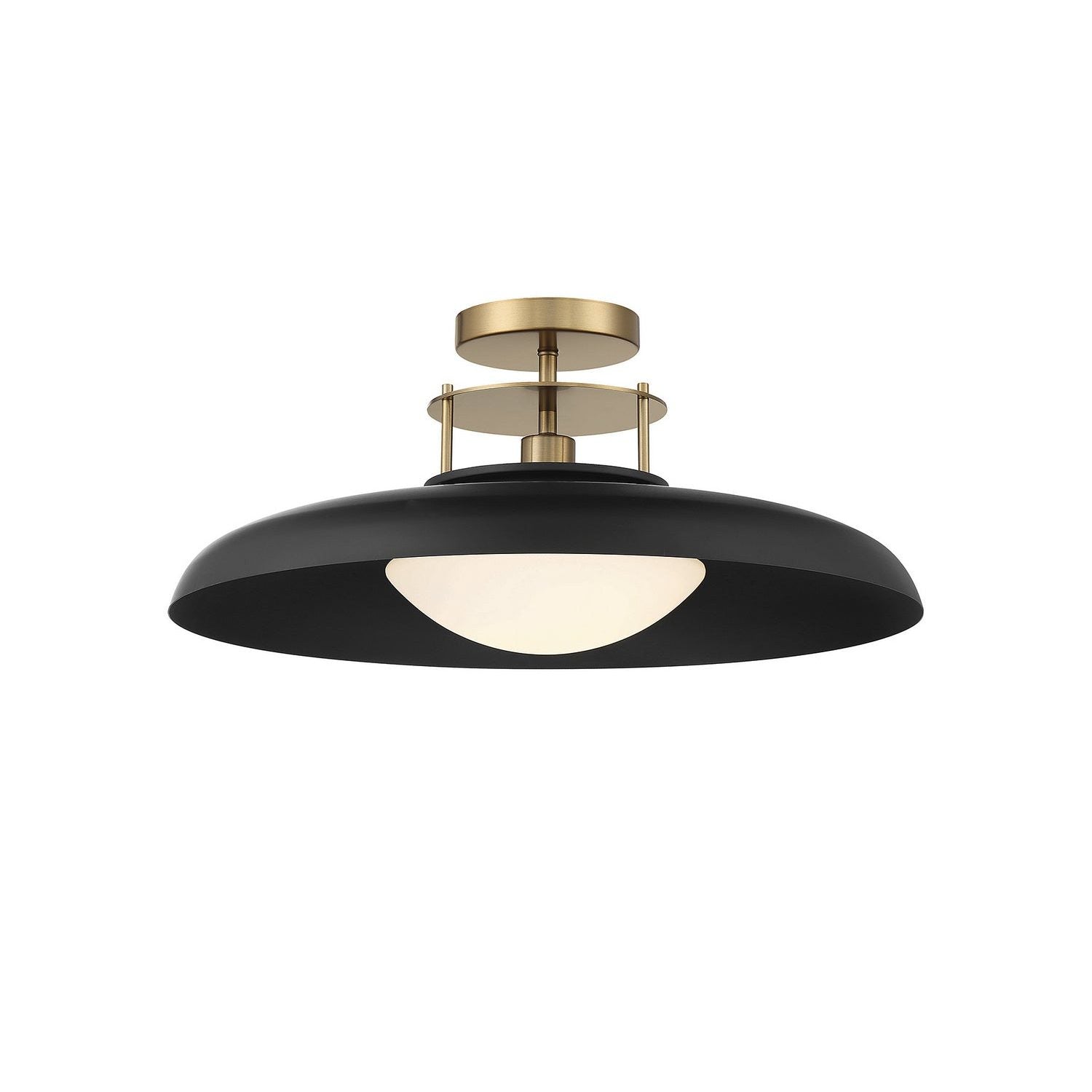 Savoy House - 6-1685-1-143 - One Light Semi-Flush Mount - Gavin - Matte Black with Warm Brass