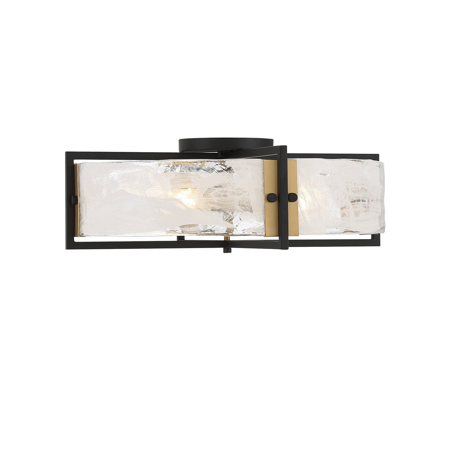 Savoy House - 6-1695-4-143 - Four Light Semi-Flush Mount - Hayward - Matte Black with Warm Brass