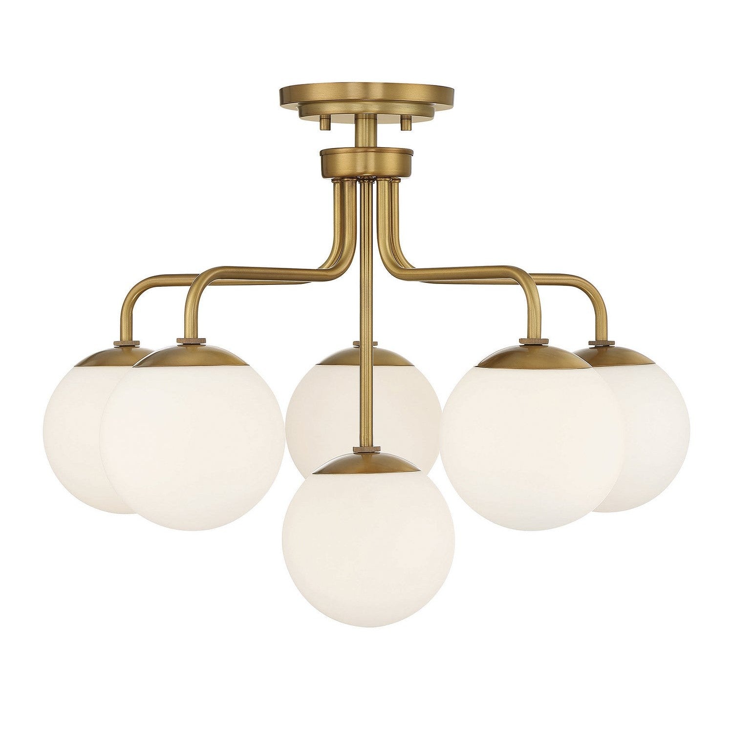 Savoy House - 6-1950-6-322 - Six Light Semi-Flush Mount - Marco - Warm Brass