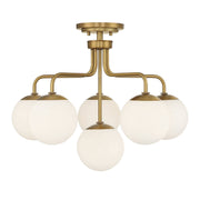 Savoy House - 6-1950-6-322 - Six Light Semi-Flush Mount - Marco - Warm Brass